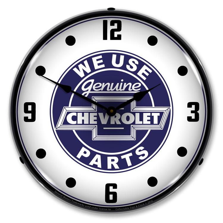 Collectable Sign and Clock - We Use Chevrolet Parts Clock - 
