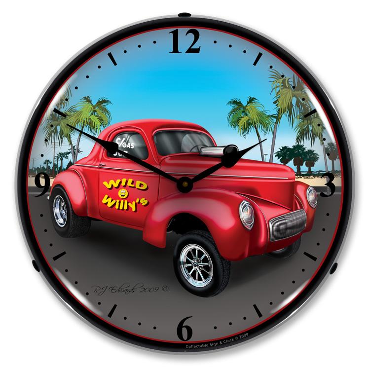 Collectable Sign and Clock - Willys Gasser Clock - Wall 
