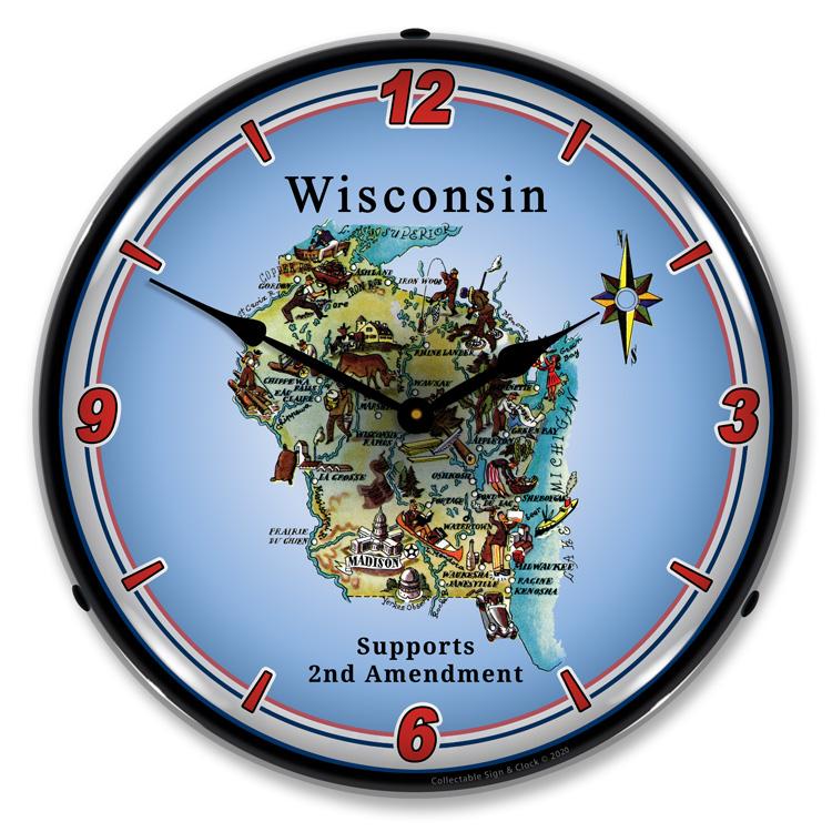 Collectable Sign and Clock - Wisconsin Supports the 2nd 