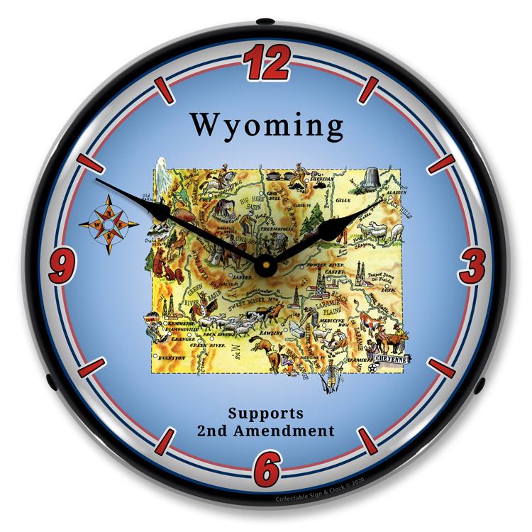 Collectable Sign and Clock - Wyoming Supports the 2nd 