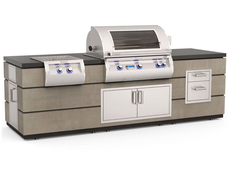 Fire Magic 9-Foot GFRC BBQ Island System with Double Drawers