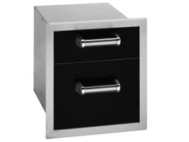 Fire Magic Echelon 14-Inch Black Double Drawer Soft-Close Storage