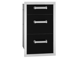 Fire Magic Echelon 14-Inch Black Triple-Drawer Soft-Close Outdoor Storage