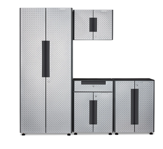 Gladiator 4-piece Silver Flex Cabinet System V - GANF04WCMTS