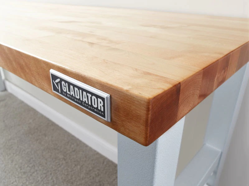 GLADIATOR PREMIER WHITE 6 FT ADJUSTABLE HEIGHT HARDWOOD