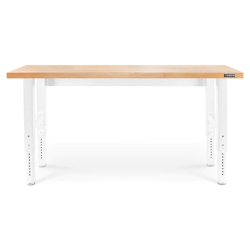GLADIATOR PREMIER WHITE 6 FT ADJUSTABLE HEIGHT HARDWOOD