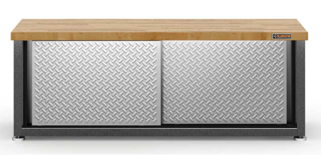 Gladiator Silver Ready to Assemble Storage Shoe Bench
