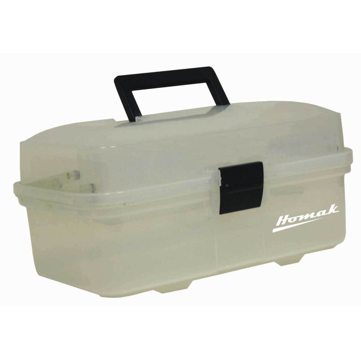 Homak 13’’ Transparent Plastic Hand Carry Toolbox with 2