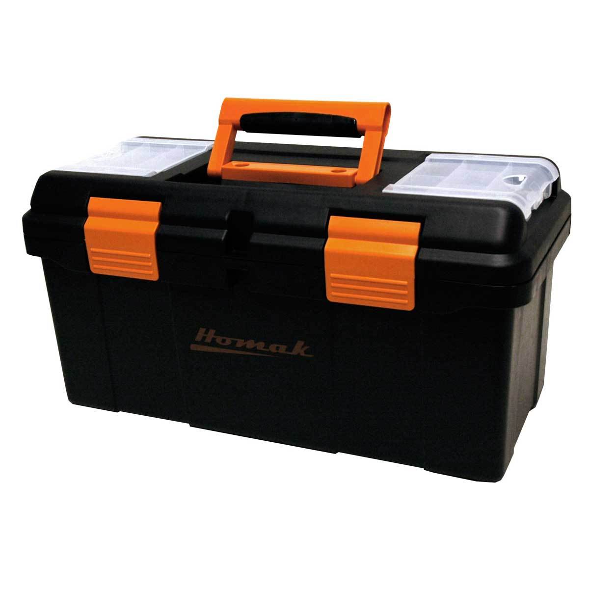 Homak 19’’ Plastic Toolbox w/ Tray & Dividers