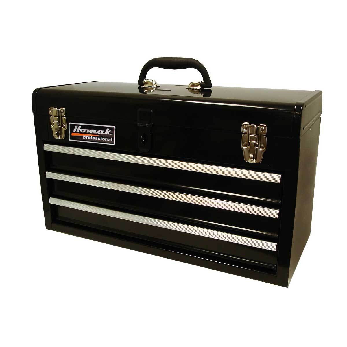Homak 20’’ 3-Drawer Ball-Bearing Toolbox - Black