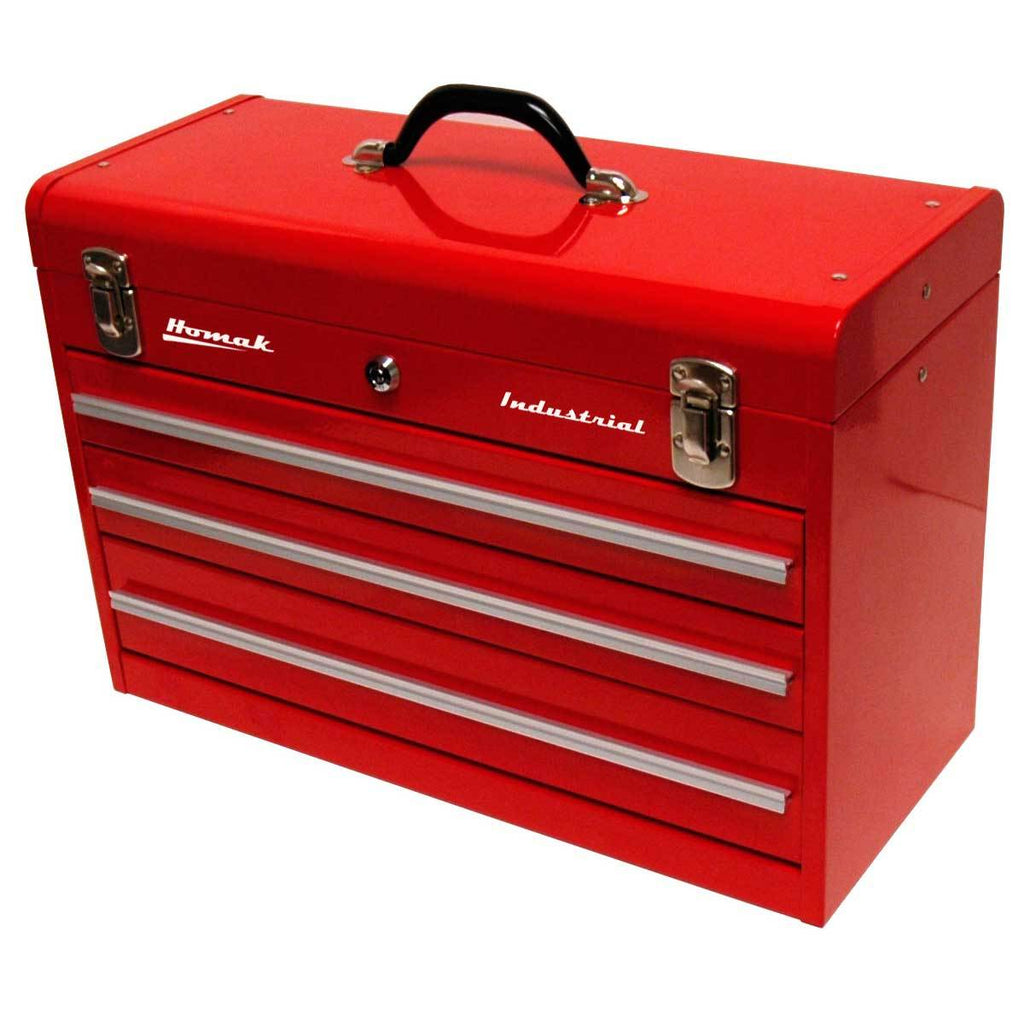 Homak 20’’ Industrial 3-Drawer Friction Toolbox - Red