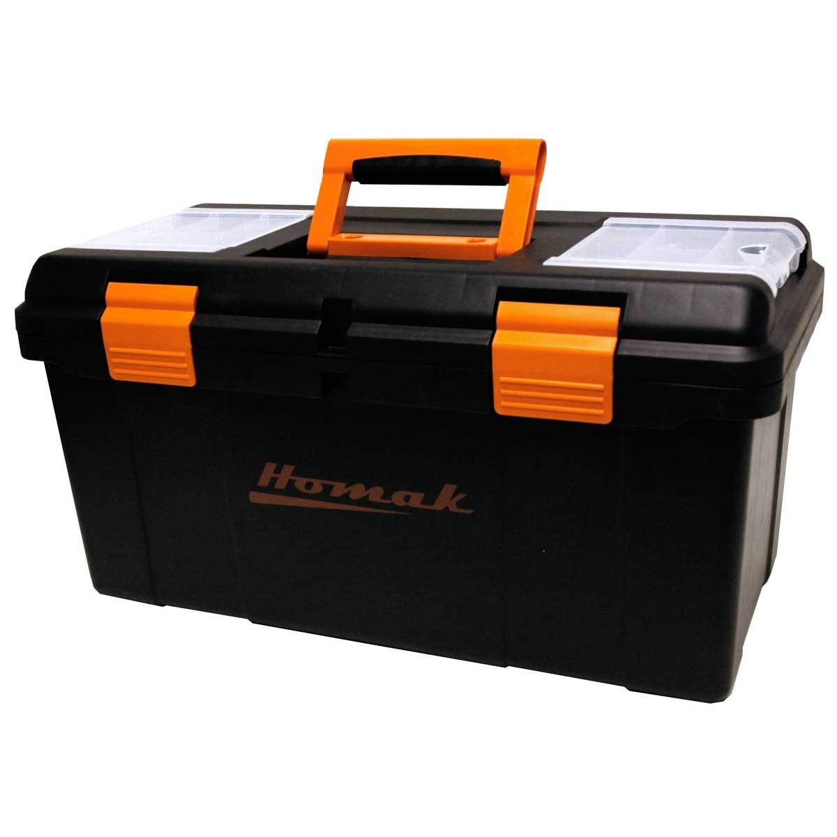 Homak 22’’ Plastic Toolbox w/ Tray & Dividers