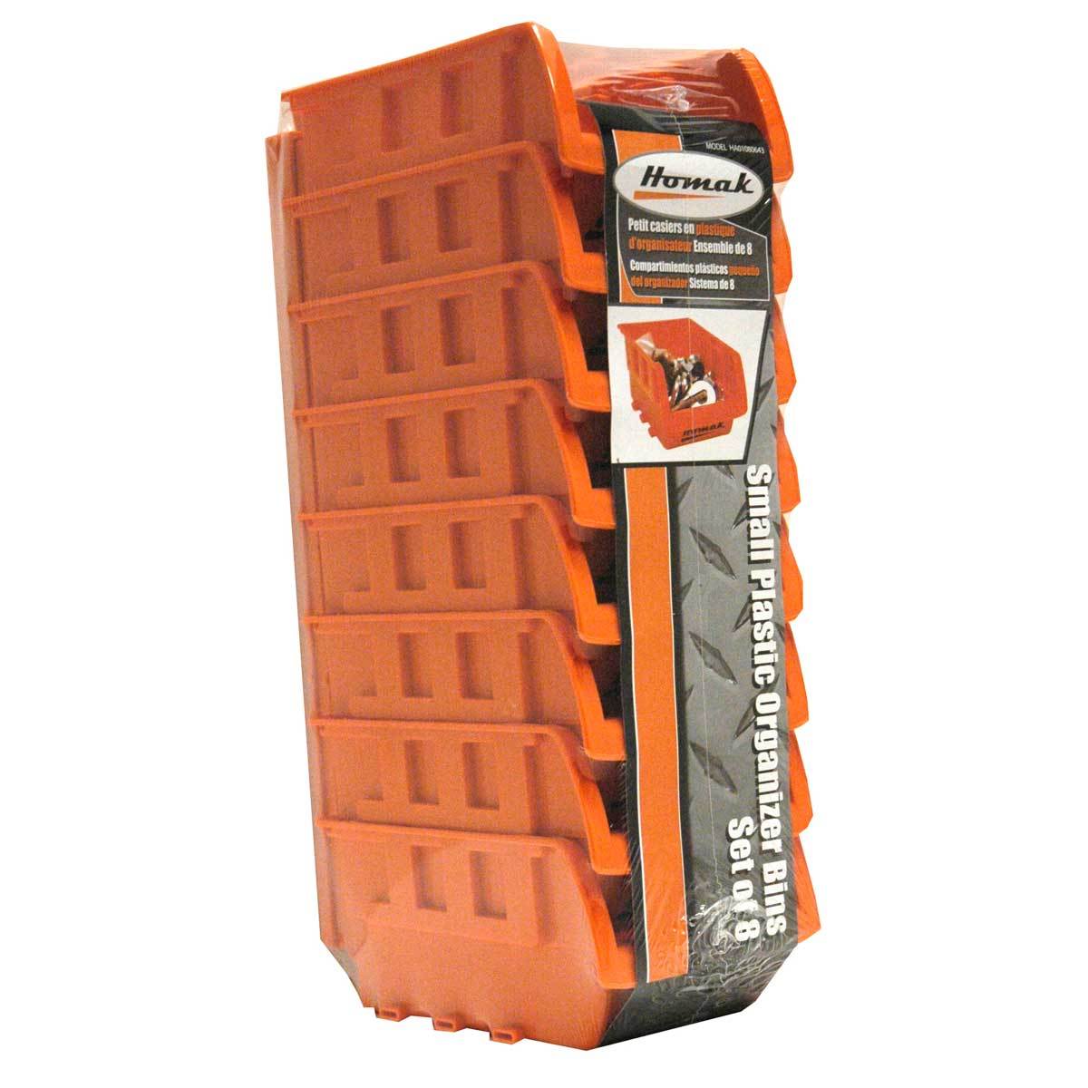 Homak Small Plastic Bins - Set of 8