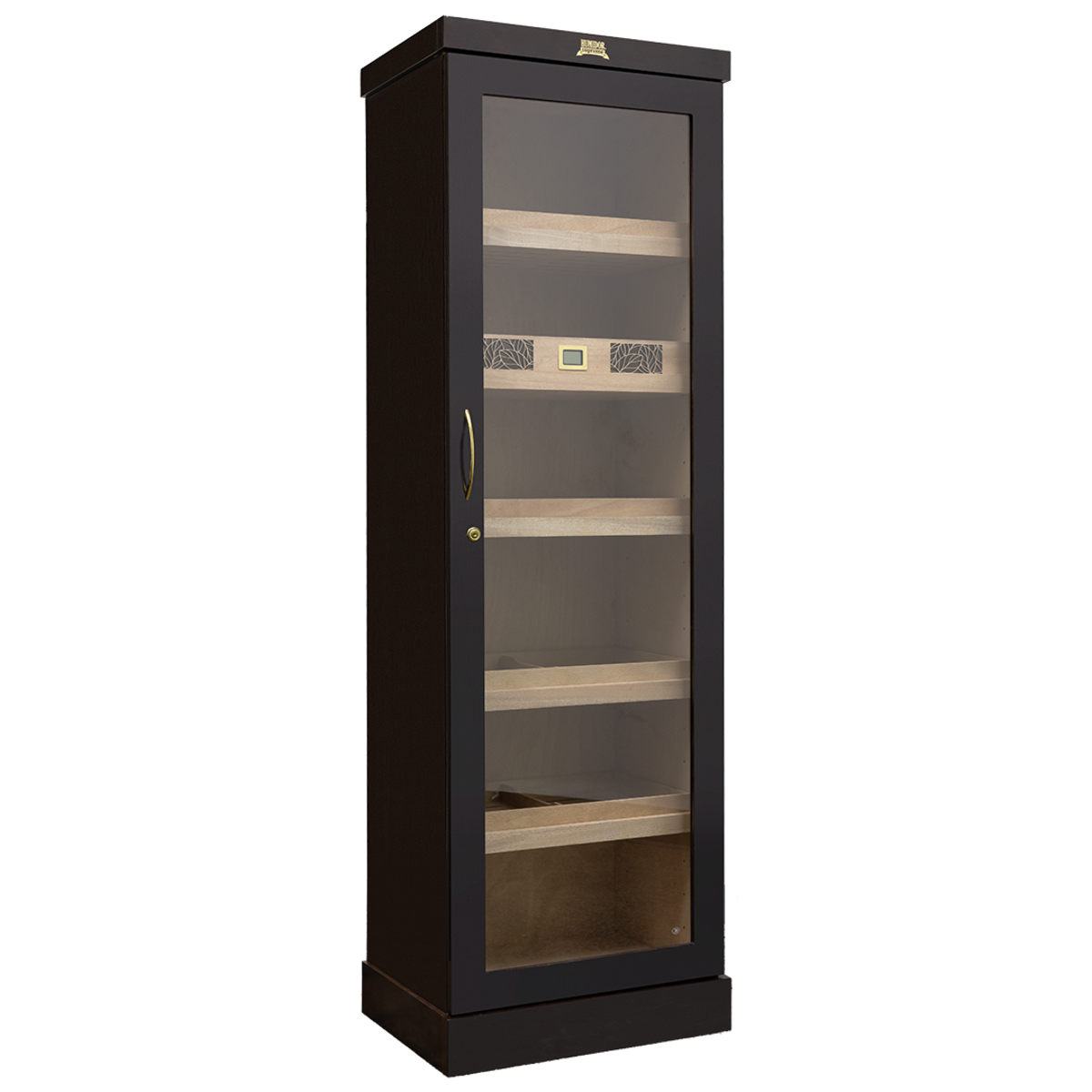 Humidor Supreme Ebony Cigar Tower Shelf Unit with Cedar Trays
