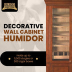 Humidor Supreme Commercial Humidor Cabinet Walnut Finish 5000 Cigar Capacity