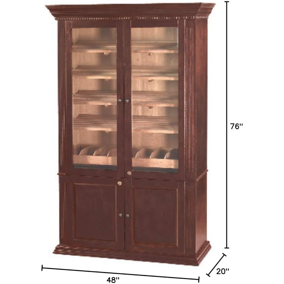 Humidor Supreme Commercial Humidor Cabinet Walnut Finish 5000 Cigar Capacity