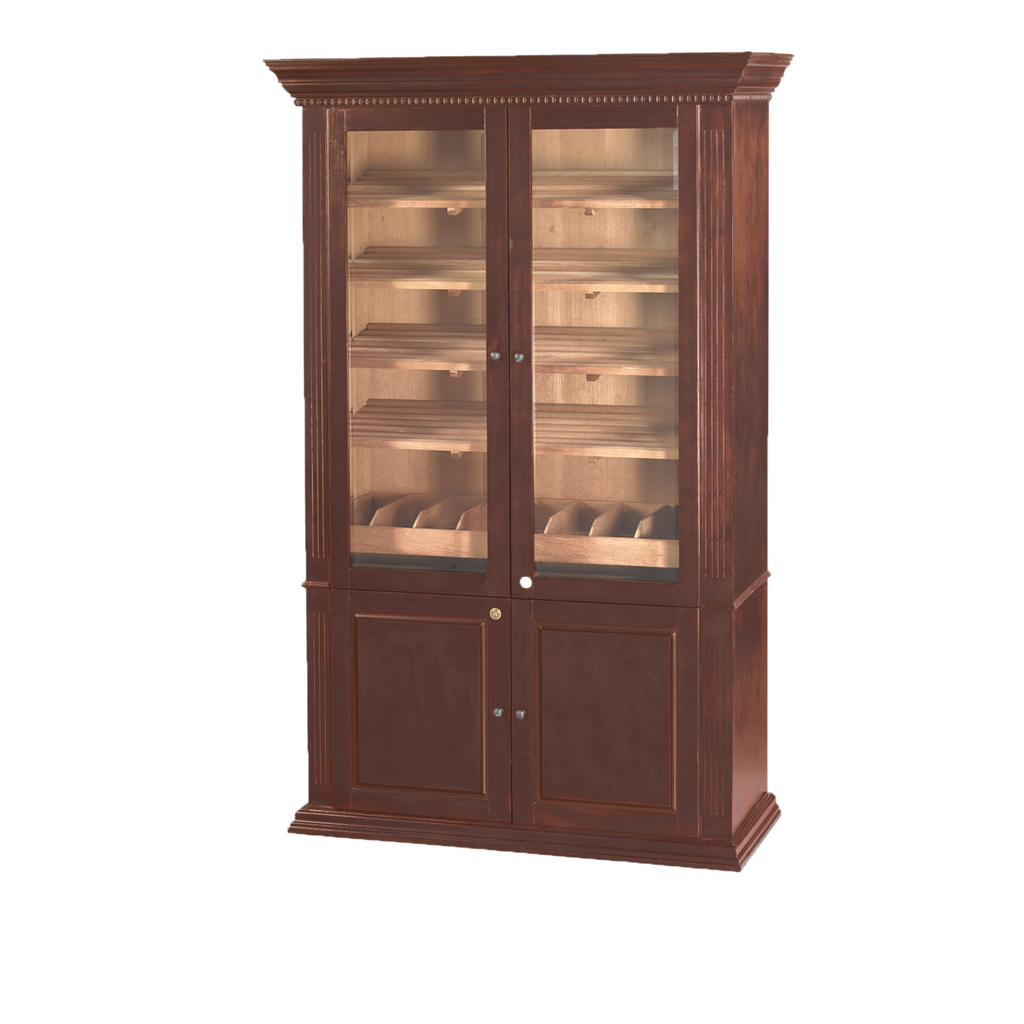 Humidor Supreme Commercial Humidor Cabinet Walnut Finish 5000 Cigar Capacity