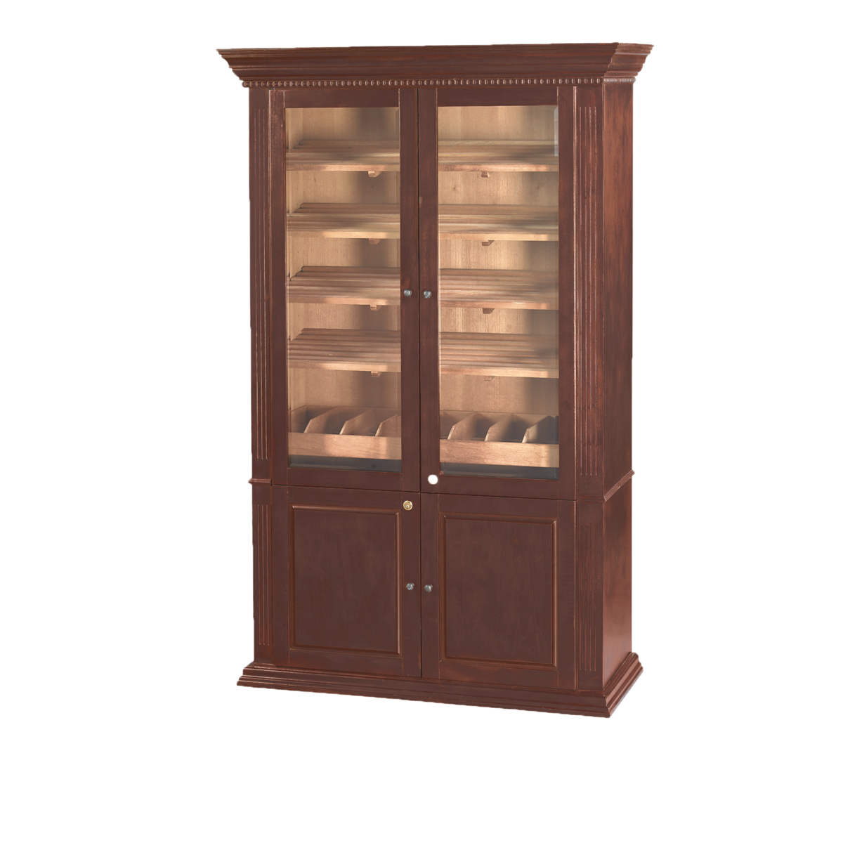Humidor Supreme Commercial Humidor Cabinet Walnut Finish 5000 Cigar Capacity