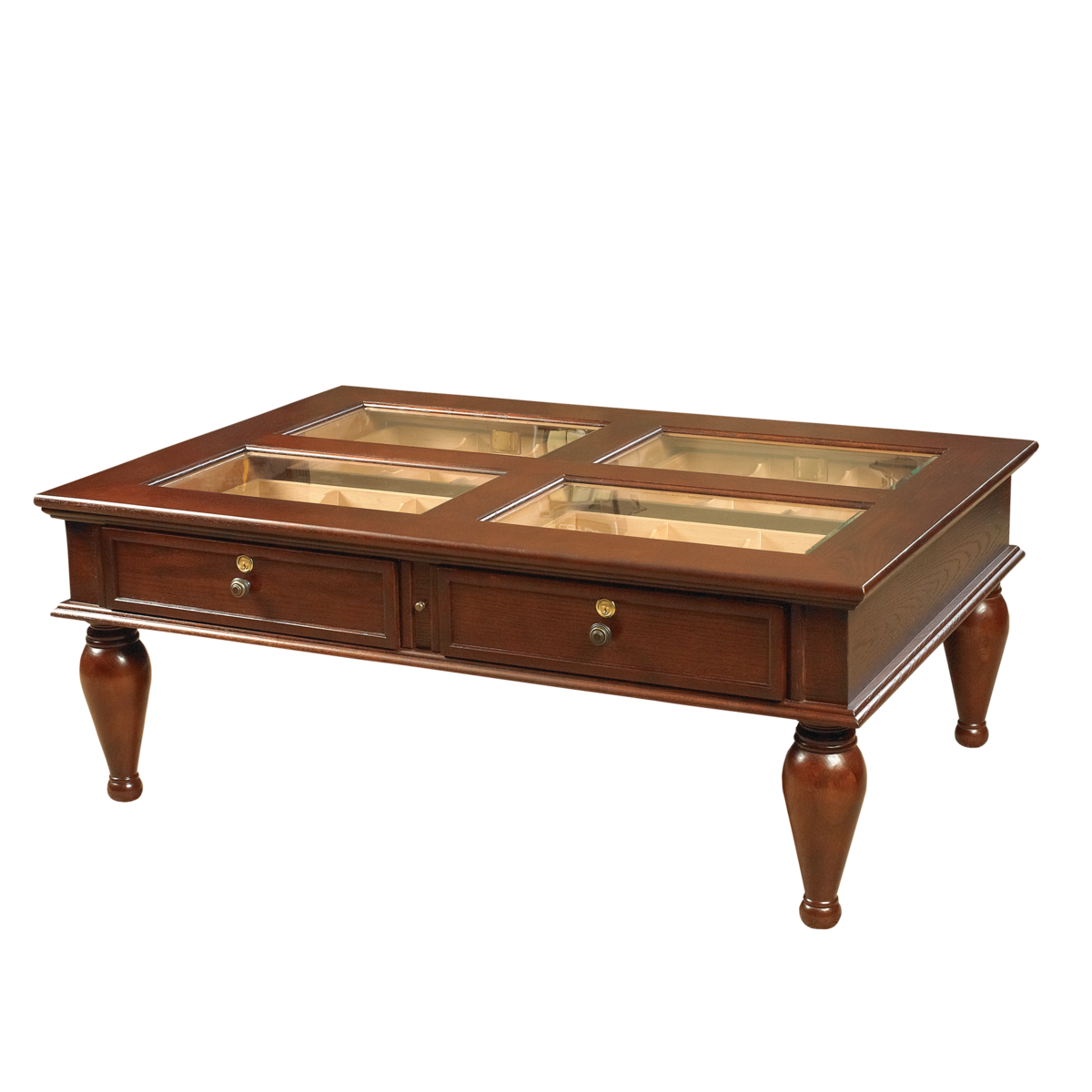 Humidor Supreme Dark Mahogany Coffee Table Humidor with 400 Capacity
