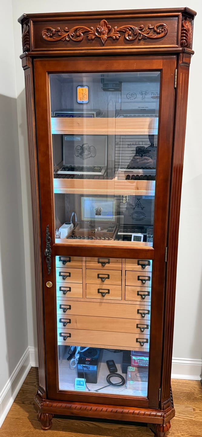 Humidor Supreme Olde English Dark Walnut Humidor Cabinet 3,500 Capacity
