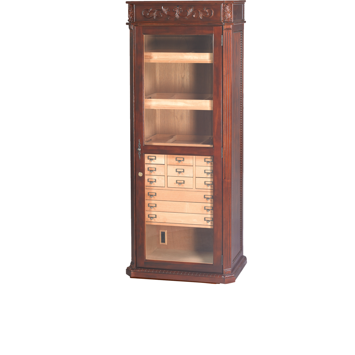Humidor Supreme Olde English Dark Walnut Humidor Cabinet 3,500 Capacity