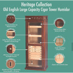 Humidor Supreme Olde English Dark Walnut Humidor Cabinet 3,500 Capacity