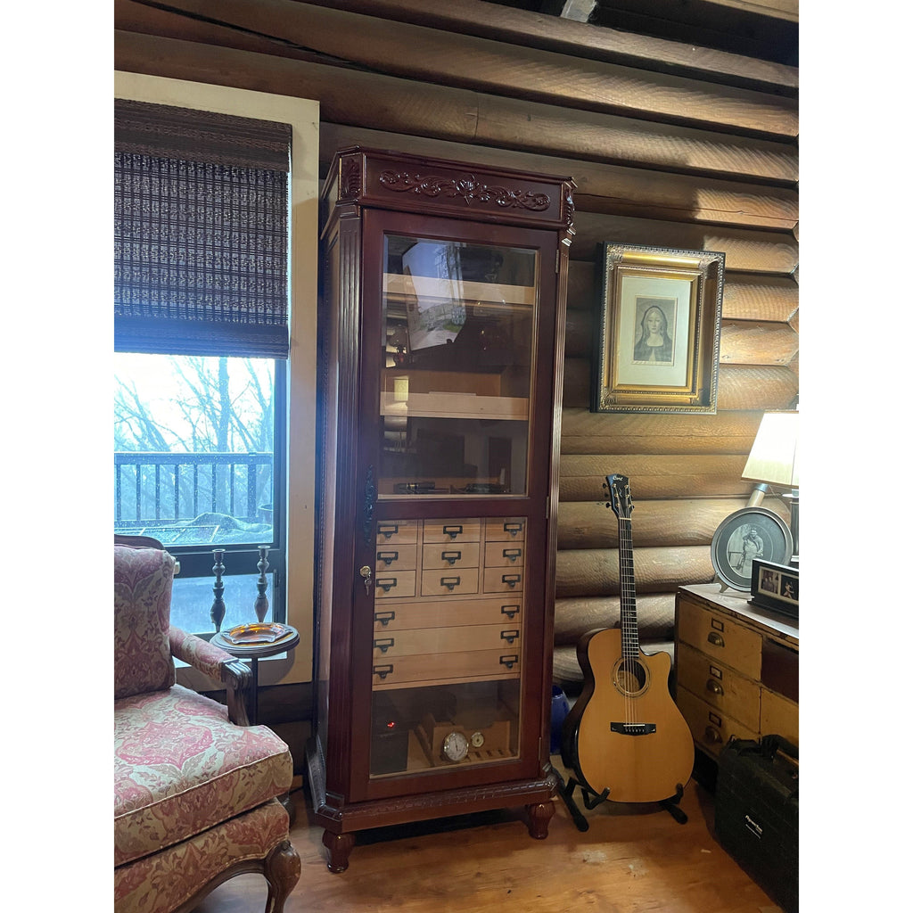Humidor Supreme Olde English Dark Walnut Humidor Cabinet 3,500 Capacity