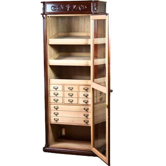 Humidor Supreme Olde English Dark Walnut Humidor Cabinet 3,500 Capacity