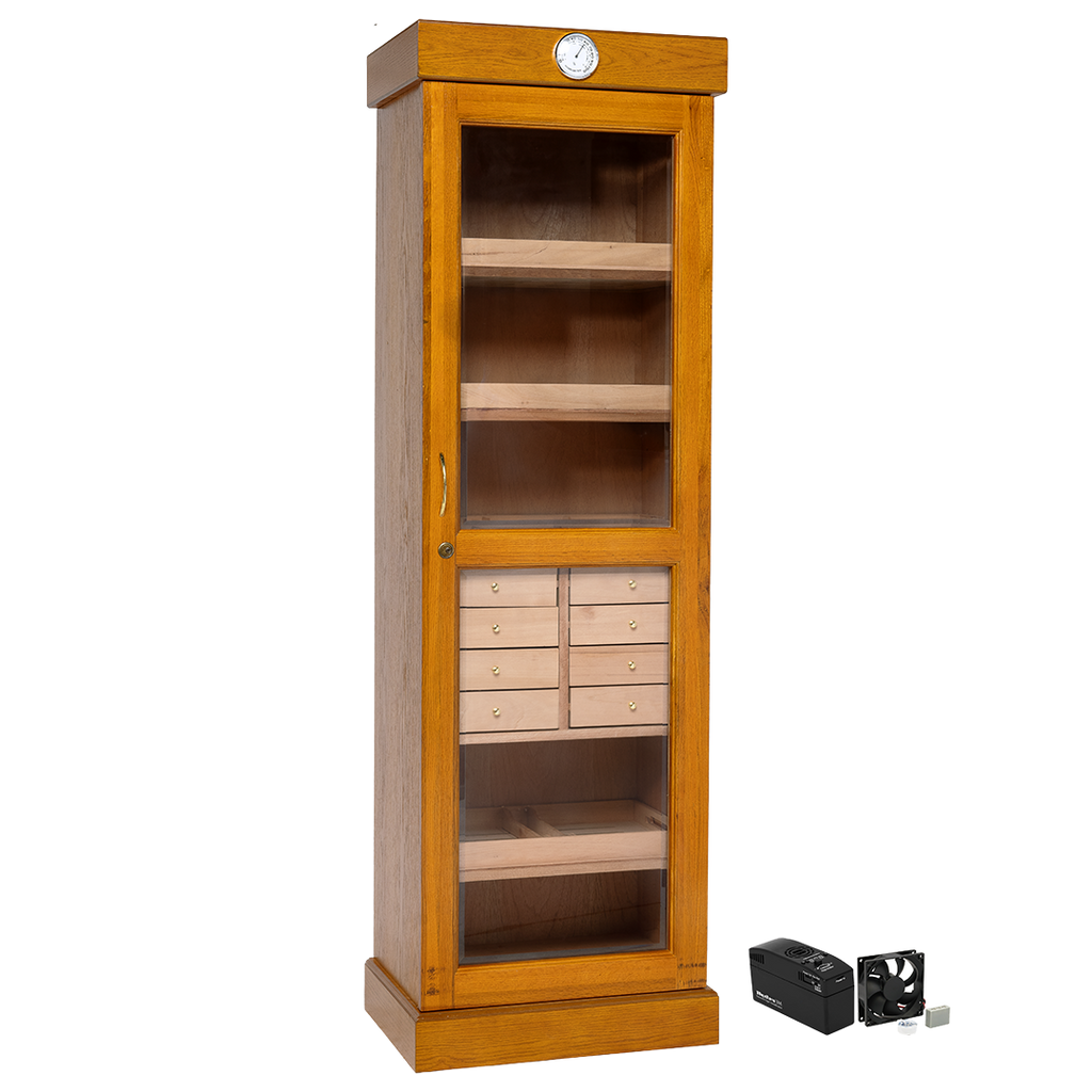 Humidor Supreme Oak Cigar Tower with Drawers Kit 3,000-capacity