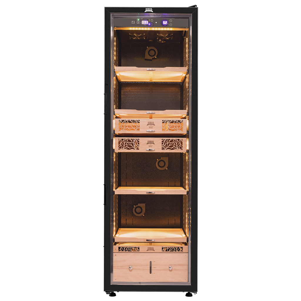 Humidor Supreme 9000 Series Electronic Humidor Black Cabinet for Cigars