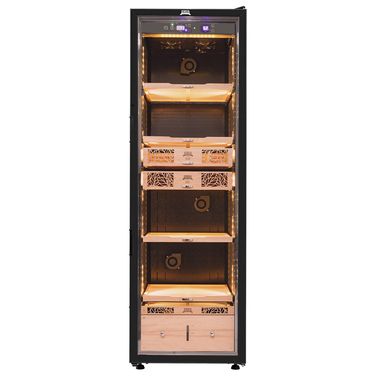 Humidor Supreme 9000 Series Electronic Humidor Black Cabinet for Cigars