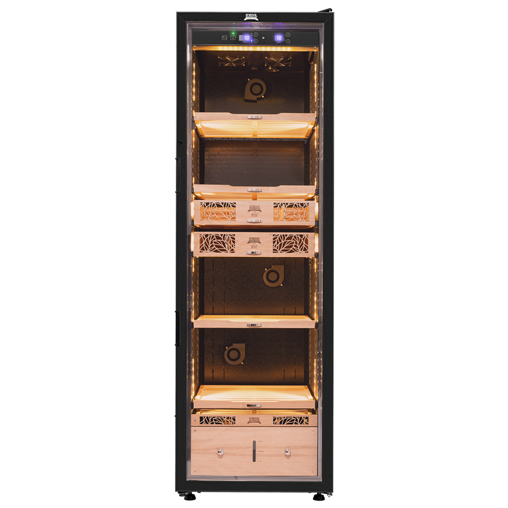 Humidor Supreme 9000 Series Electronic Humidor Black Cabinet for Cigars