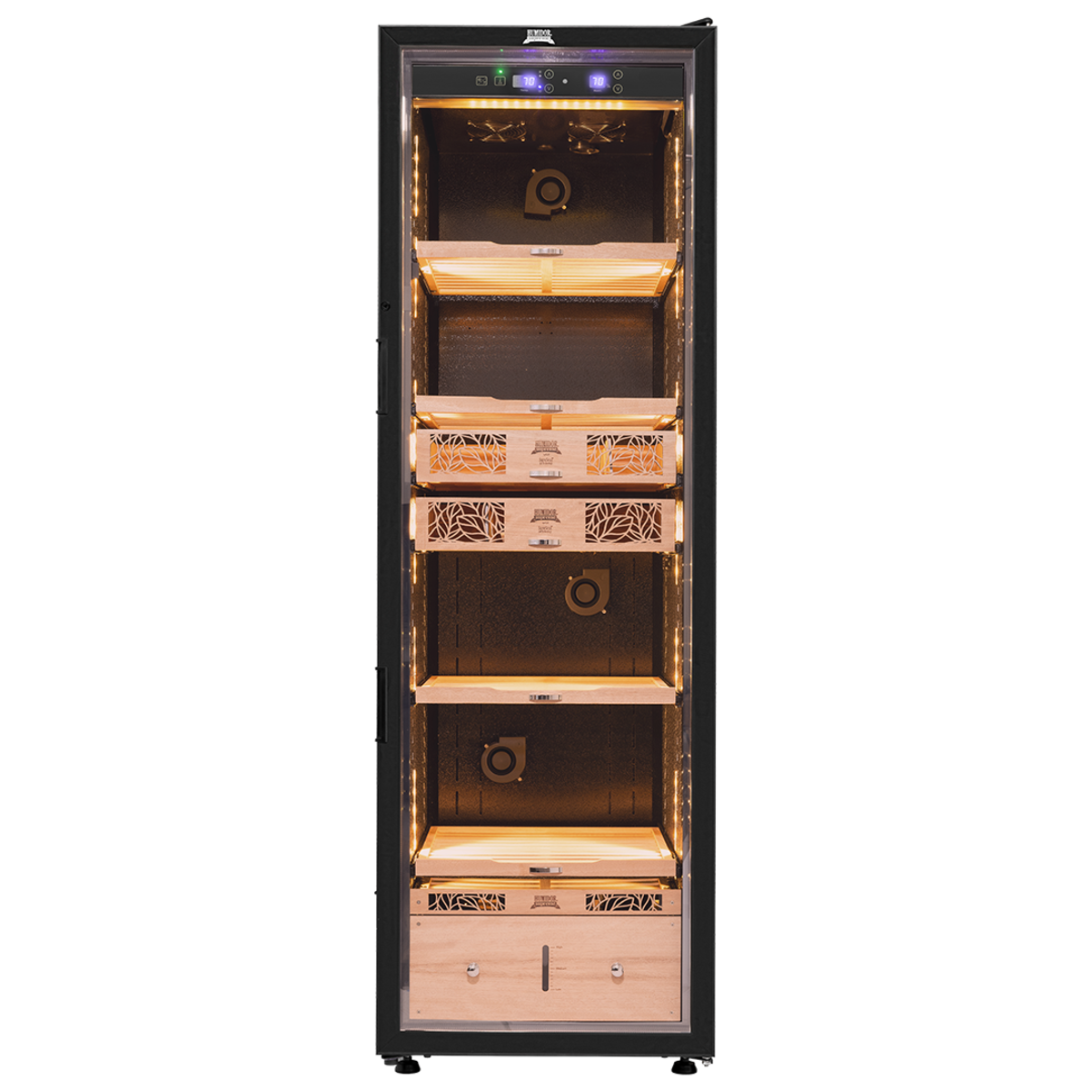 Humidor Supreme 9000 Series Electronic Humidor Black Cabinet for Cigars