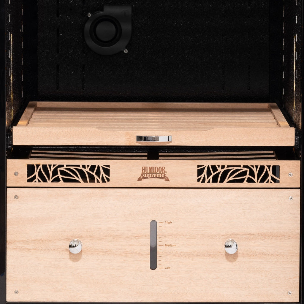 Humidor Supreme 9000 Series Electronic Humidor Black Cabinet for Cigars