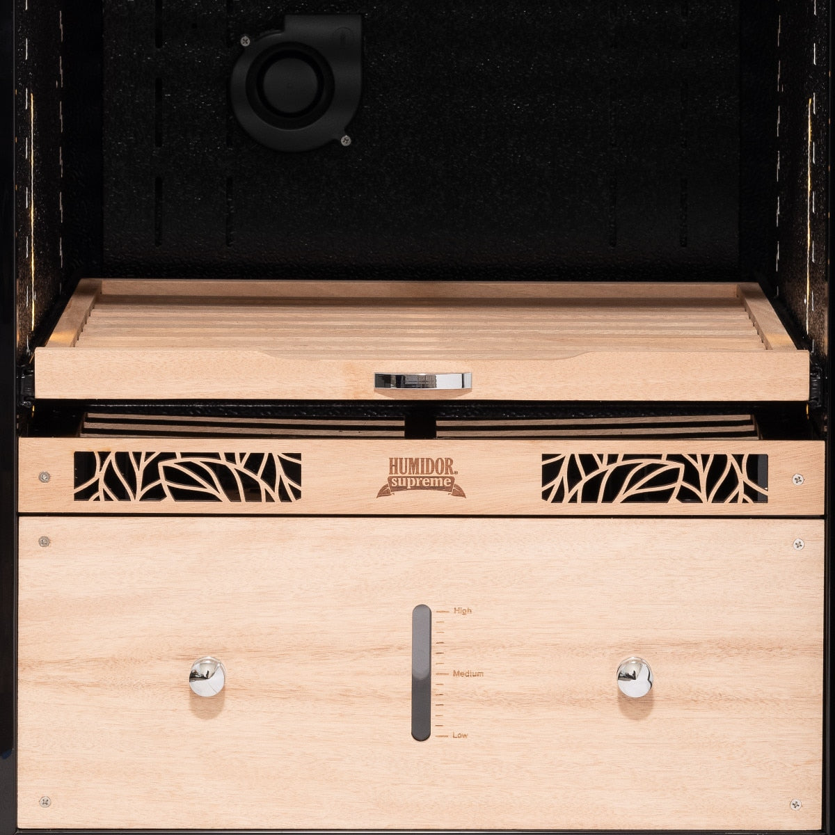 Humidor Supreme 9000 Series Electronic Humidor Black Cabinet for Cigars