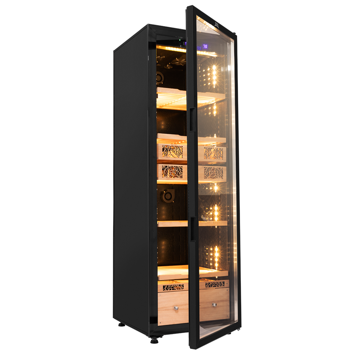 Humidor Supreme 9000 Series Electronic Humidor Black Cabinet for Cigars