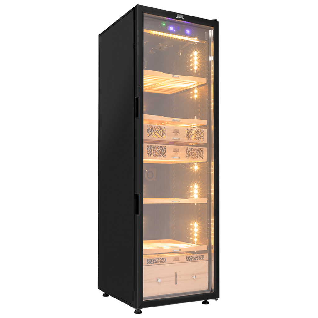 Humidor Supreme 9000 Series Electronic Humidor Black Cabinet for Cigars