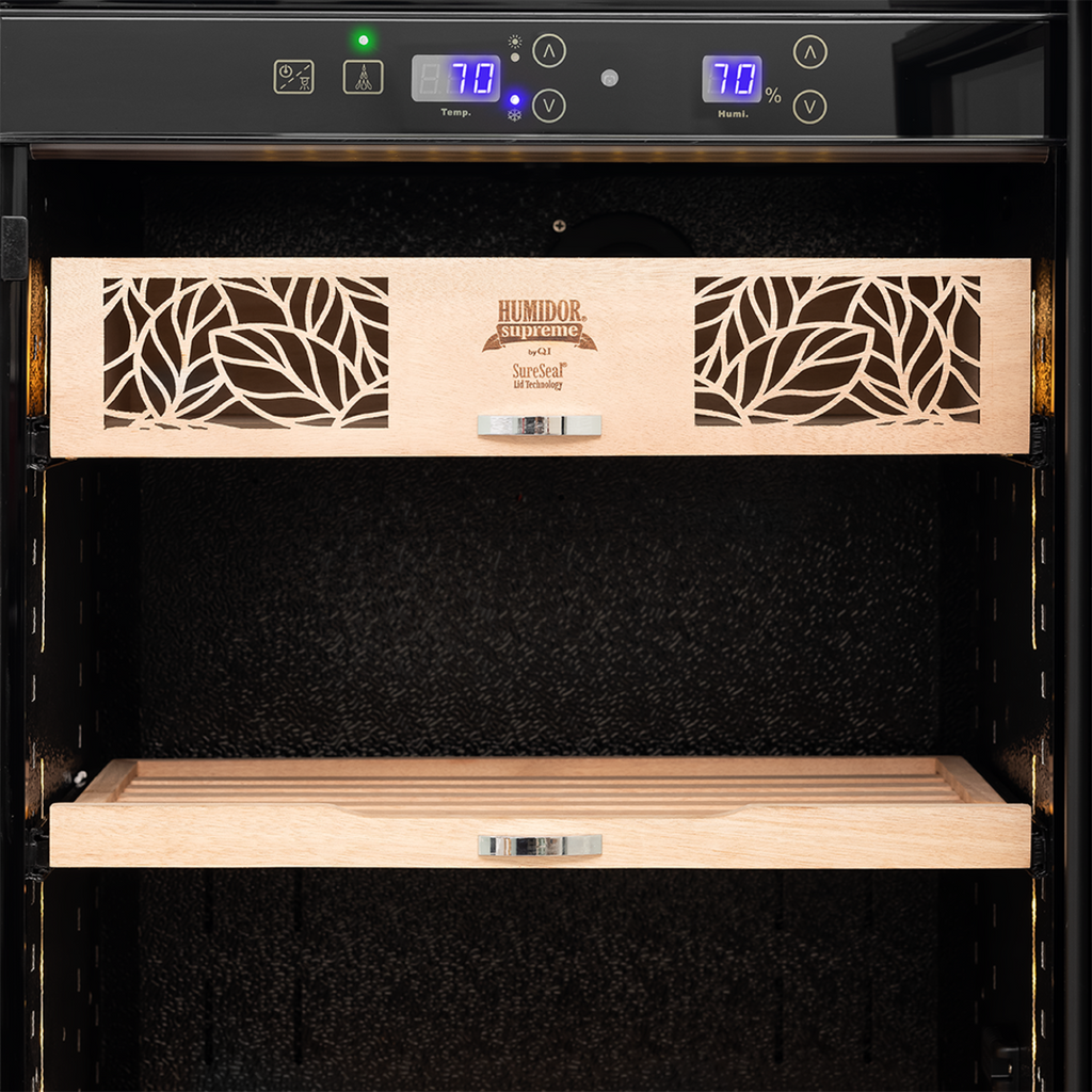 Humidor Supreme 9000 Series Electronic Humidor Black Cabinet for Cigars