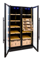 9200 Series Double-Door Electronic Humidor Cabinet Black Finish