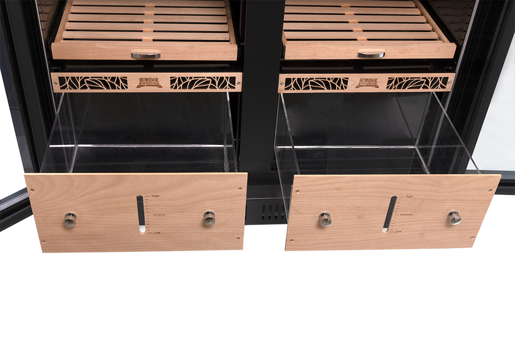 9200 Series Double-Door Electronic Humidor Cabinet Black Finish