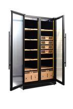 9200 Series Double-Door Electronic Humidor Cabinet Black Finish