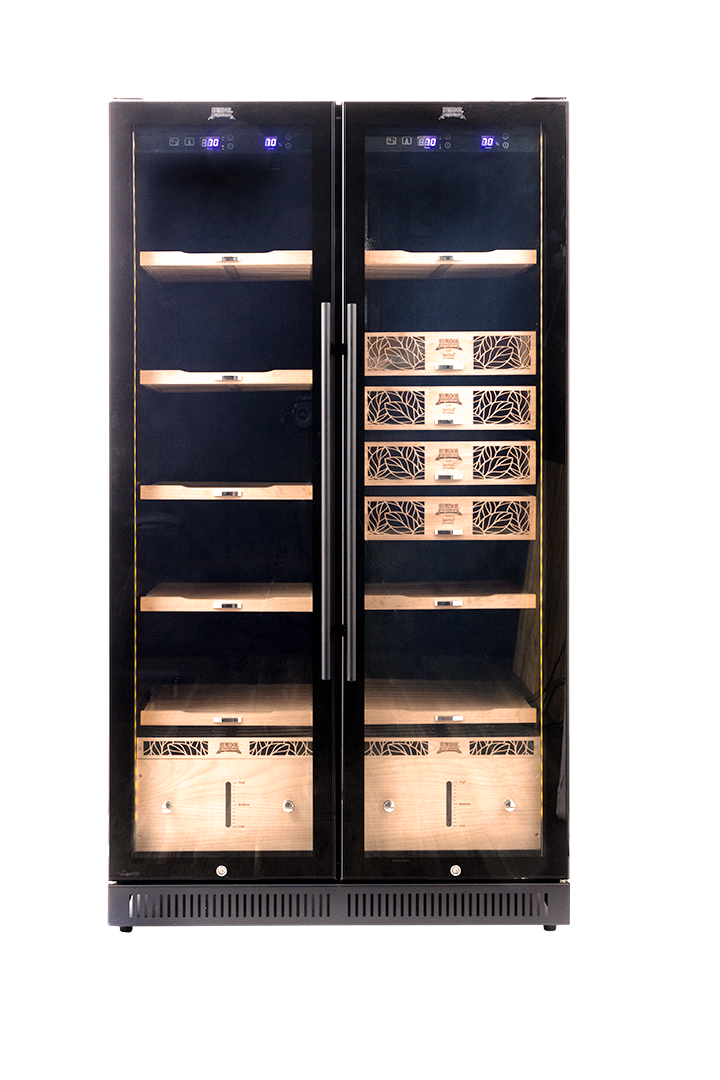 9200 Series Double-Door Electronic Humidor Cabinet Black Finish