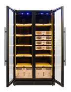 9200 Series Double-Door Electronic Humidor Cabinet Black Finish