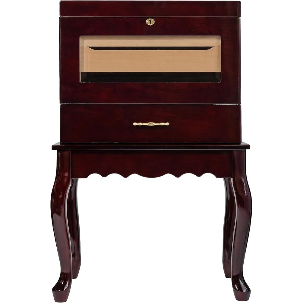 Humidor Supreme Geneve Rosewood Burl End Table Humidor 500 Cigars
