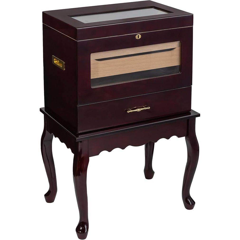 Humidor Supreme Geneve Rosewood Burl End Table Humidor 500 Cigars