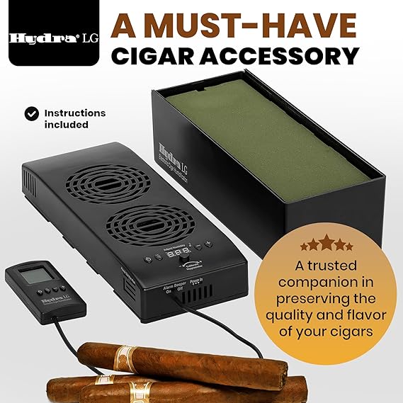 Humidor Supreme Hydra Large Black Electronic Cigar Humidifier Unit