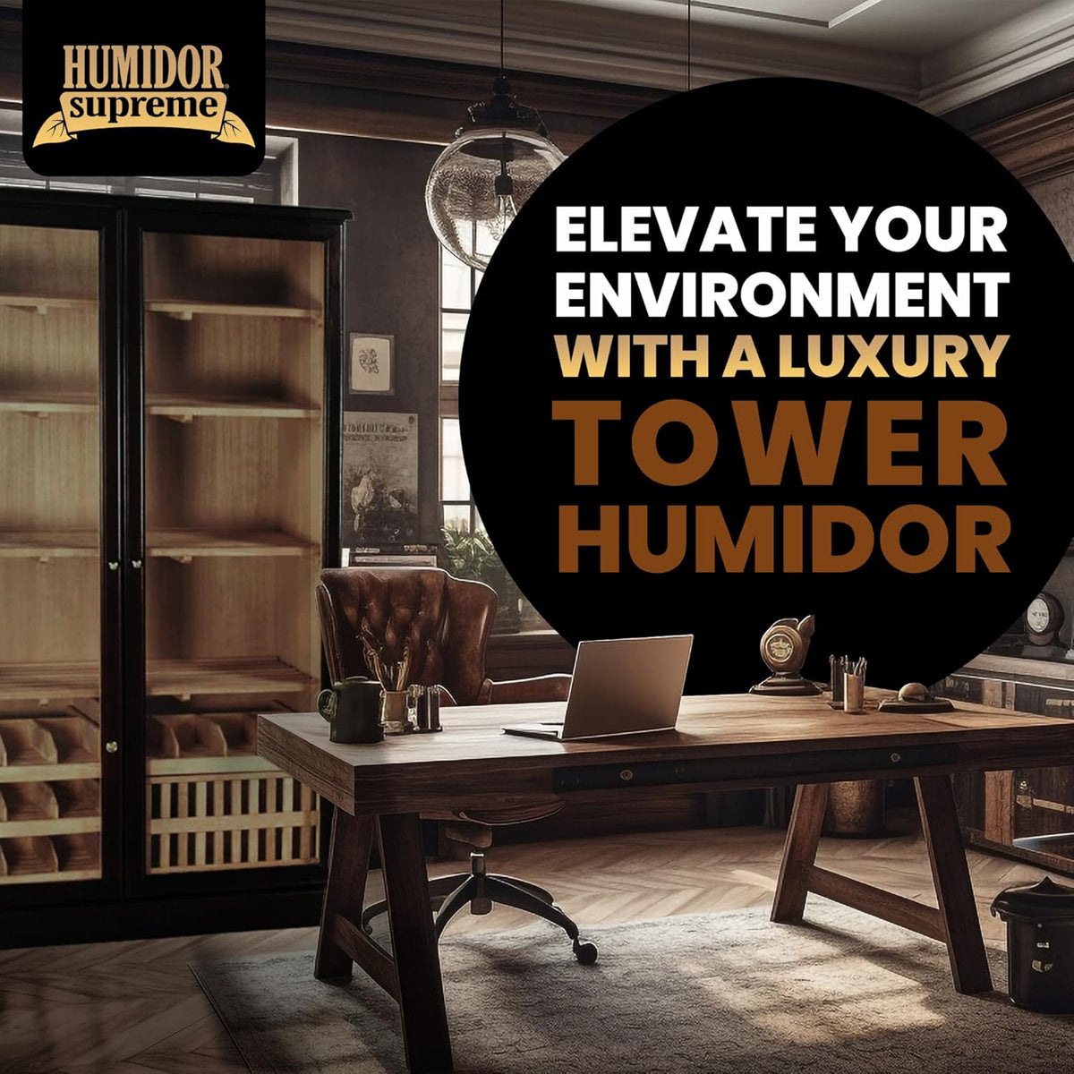 Humidor Supreme Mahogany Commercial Humidor Cabinet 4,000 Cigar Capacity