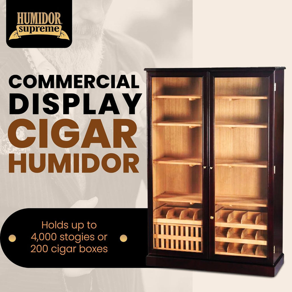 Humidor Supreme Mahogany Commercial Humidor Cabinet 4,000 Cigar Capacity