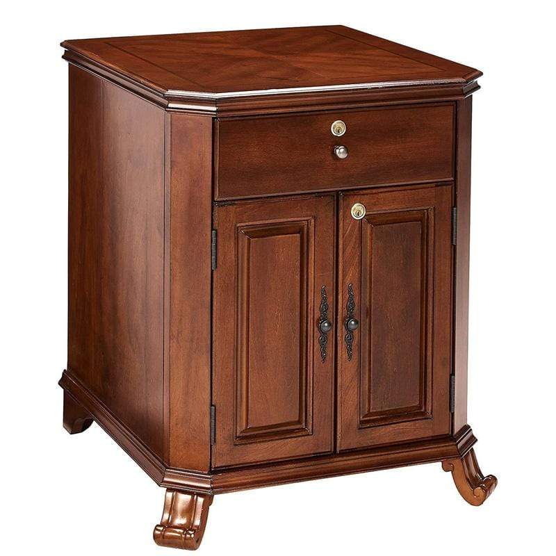 Humidor Supreme Montegue Cabinet Humidor Walnut 1,500-Cigar Capacity Cedar-Lined