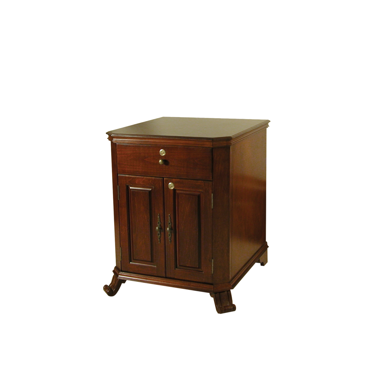 Humidor Supreme Montegue Cabinet Humidor Walnut 1,500-Cigar Capacity Cedar-Lined